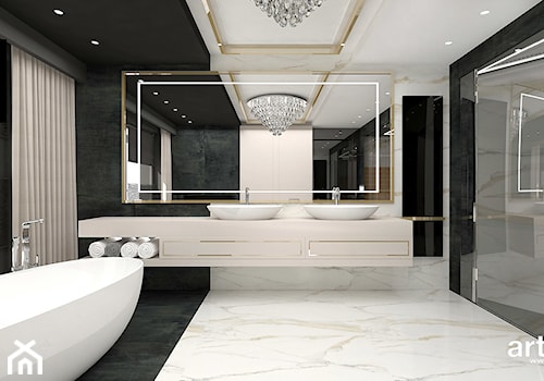 Elegancka łazienka - pokój kąpielowy z sauną - zdjęcie od ARTDESIGN architektura wnętrz