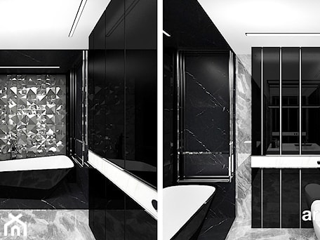 Aranżacje wnętrz - Łazienka: czarno-biała łazienka - ARTDESIGN architektura wnętrz. Przeglądaj, dodawaj i zapisuj najlepsze zdjęcia, pomysły i inspiracje designerskie. W bazie mamy już prawie milion fotografii!