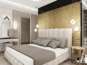 sypialnia ze złotym akcentem - zdjęcie od ARTDESIGN architektura wnętrz