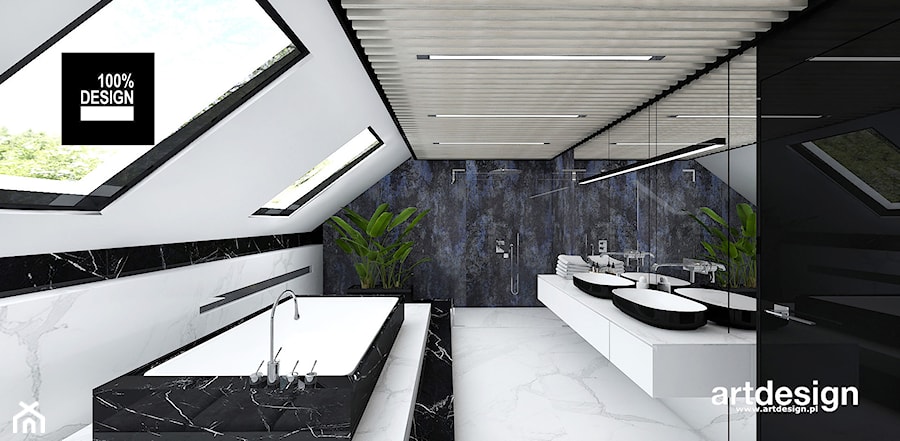 Projekt łazienki na poddaszu - zdjęcie od ARTDESIGN architektura wnętrz