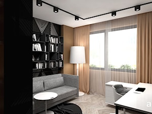 LIKE A DUCK TO WATER | II | Wnętrza domu - Średnie w osobnym pomieszczeniu z sofą brązowe czarne biuro, styl nowoczesny - zdjęcie od ARTDESIGN architektura wnętrz