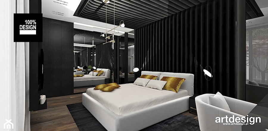 czarna sypialnia - zdjęcie od ARTDESIGN architektura wnętrz