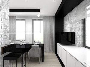 READ BETWEEN THE LINES | I | Wnętrza apartamentu - Średnia otwarta szara kuchnia jednorzędowa, styl nowoczesny - zdjęcie od ARTDESIGN architektura wnętrz