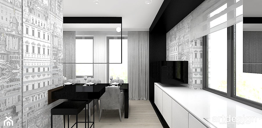 READ BETWEEN THE LINES | I | Wnętrza apartamentu - Średnia otwarta szara kuchnia jednorzędowa, styl nowoczesny - zdjęcie od ARTDESIGN architektura wnętrz