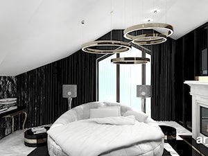 stylowa sypialnia z okrągłym łóżkiem - zdjęcie od ARTDESIGN architektura wnętrz
