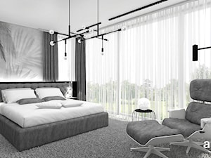 sypialnia w szarościach - zdjęcie od ARTDESIGN architektura wnętrz