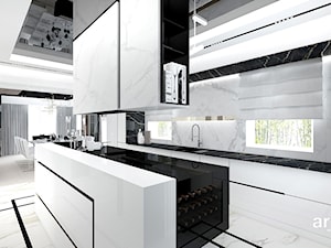biało-czarna kuchnia z wyspą - zdjęcie od ARTDESIGN architektura wnętrz