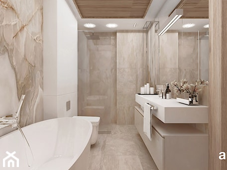 Aranżacje wnętrz - Łazienka: Projekt łazienki z wanną i prysznicem - ARTDESIGN architektura wnętrz. Przeglądaj, dodawaj i zapisuj najlepsze zdjęcia, pomysły i inspiracje designerskie. W bazie mamy już prawie milion fotografii!