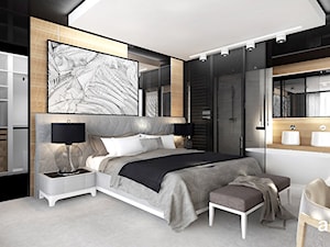 COME RAIN OR SHINE | II | Wnętrza domu - Duża czarna sypialnia z łazienką, styl nowoczesny - zdjęcie od ARTDESIGN architektura wnętrz