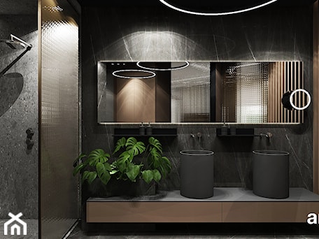 Aranżacje wnętrz - Łazienka: efektowna łazienka w ciemnych kolorach - ARTDESIGN architektura wnętrz. Przeglądaj, dodawaj i zapisuj najlepsze zdjęcia, pomysły i inspiracje designerskie. W bazie mamy już prawie milion fotografii!