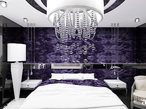 FEMME FATALE | II | Wnętrza apartamentu - Średnia fioletowa szara sypialnia, styl glamour - zdjęcie od ARTDESIGN architektura wnętrz