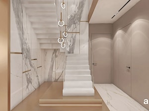 Białe schody dywanowe - zdjęcie od ARTDESIGN architektura wnętrz