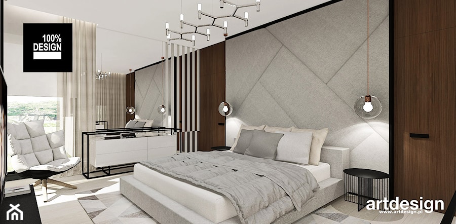 Sypialnia w ciepłych kolorach - zdjęcie od ARTDESIGN architektura wnętrz