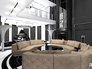 LIKE A MILLION DOLLARS | I | Wnętrza rezydencji - Duży biały szary salon - zdjęcie od ARTDESIGN architektura wnętrz