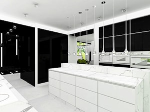 wnętrza kuchni w kolorystyce czarno-białej - zdjęcie od ARTDESIGN architektura wnętrz