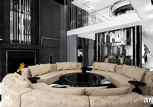 LIKE A MILLION DOLLARS | I | Wnętrza rezydencji - Duży czarny salon - zdjęcie od ARTDESIGN architektura wnętrz