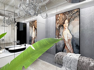 SOTTO VOCE | I | Wnętrza domu - Średnia bez okna z lustrem z marmurową podłogą łazienka, styl nowoczesny - zdjęcie od ARTDESIGN architektura wnętrz
