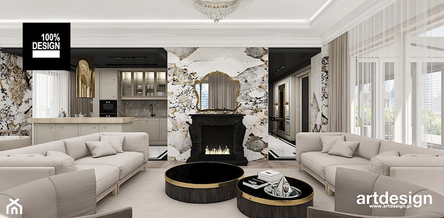 elegancki salon w apartamencie - zdjęcie od ARTDESIGN architektura wnętrz