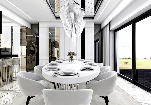 IT IS LIKE OXYGEN | I | Wnętrza domu - Duża biała jadalnia w kuchni, styl nowoczesny - zdjęcie od ARTDESIGN architektura wnętrz