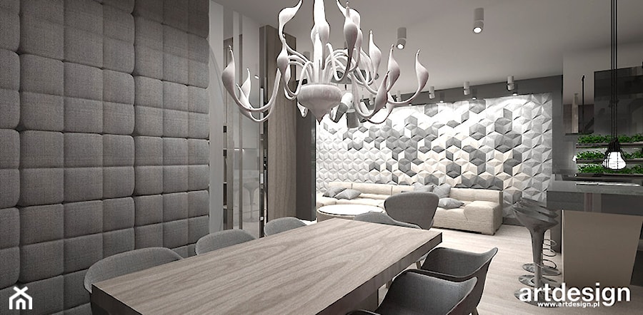 FIRST IMPRESSIONS | Wnętrza apartamentu - Jadalnia, styl nowoczesny - zdjęcie od ARTDESIGN architektura wnętrz