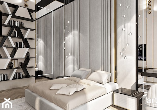 Sypialnia w stonowanych kolorach - zdjęcie od ARTDESIGN architektura wnętrz
