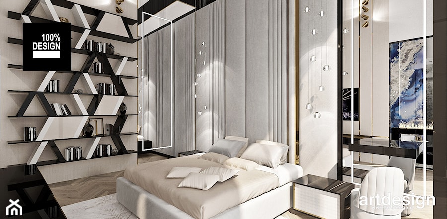 Sypialnia w stonowanych kolorach - zdjęcie od ARTDESIGN architektura wnętrz