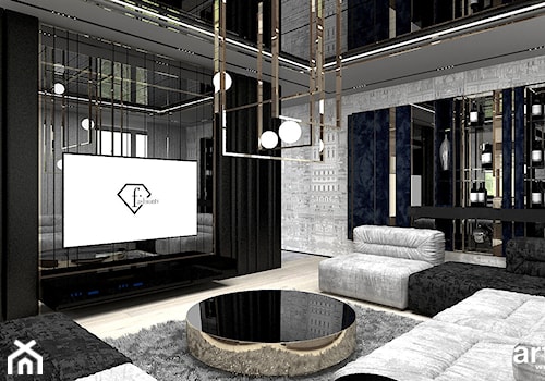 READ BETWEEN THE LINES | I | Wnętrza apartamentu - Średni czarny salon, styl nowoczesny - zdjęcie od ARTDESIGN architektura wnętrz