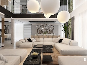 COME RAIN OR SHINE | I | Wnętrza domu - Duży biały salon z jadalnią - zdjęcie od ARTDESIGN architektura wnętrz
