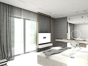 MAKE IT HAPPEN | II | Wnętrza domu - Średnia szara z biurkiem sypialnia, styl minimalistyczny - zdjęcie od ARTDESIGN architektura wnętrz