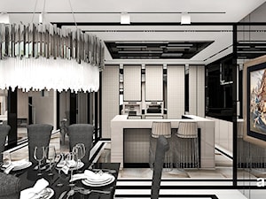 A BREATH OF FRESH AIR | I | Wnętrza domu - Średnia jadalnia w salonie w kuchni, styl glamour - zdjęcie od ARTDESIGN architektura wnętrz