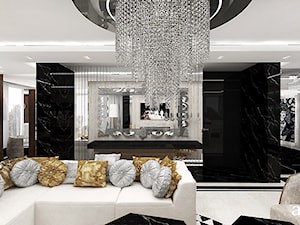 FEMME FATALE | I | Wnętrza apartamentu - Średni biały czarny salon, styl glamour - zdjęcie od ARTDESIGN architektura wnętrz