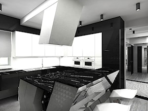 projekt czarno białej kuchni - zdjęcie od ARTDESIGN architektura wnętrz