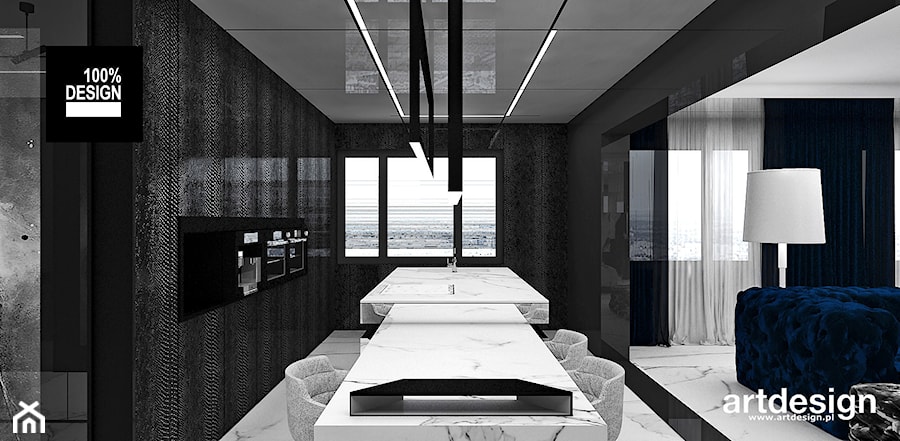 projekt otwartej kuchni w apartamencie - zdjęcie od ARTDESIGN architektura wnętrz