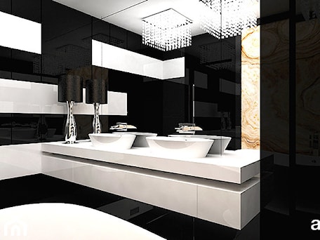 Aranżacje wnętrz - Łazienka: łazienka w kolorze biało-czarnym - ARTDESIGN architektura wnętrz. Przeglądaj, dodawaj i zapisuj najlepsze zdjęcia, pomysły i inspiracje designerskie. W bazie mamy już prawie milion fotografii!