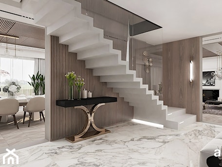 Aranżacje wnętrz - Schody: białe schody dywanowe w domu - ARTDESIGN architektura wnętrz. Przeglądaj, dodawaj i zapisuj najlepsze zdjęcia, pomysły i inspiracje designerskie. W bazie mamy już prawie milion fotografii!