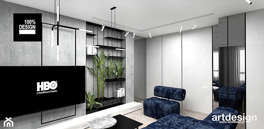 projekt salonu w mieszkaniu - zdjęcie od ARTDESIGN architektura wnętrz