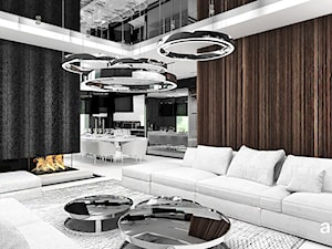 MAKE IT HAPPEN | I | Wnętrza domu - Średni czarny salon z jadalnią, styl minimalistyczny - zdjęcie od ARTDESIGN architektura wnętrz