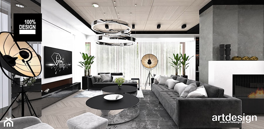 nowoczesny salon w apartamencie - zdjęcie od ARTDESIGN architektura wnętrz