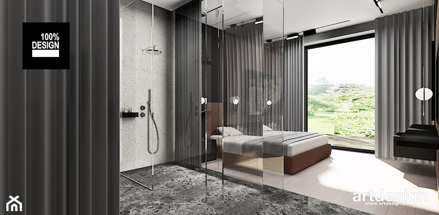 Nowoczesny projekt sypialni z łazienką - zdjęcie od ARTDESIGN architektura wnętrz