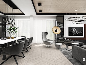 salon z jadalnią w luksusowym apartamencie - zdjęcie od ARTDESIGN architektura wnętrz