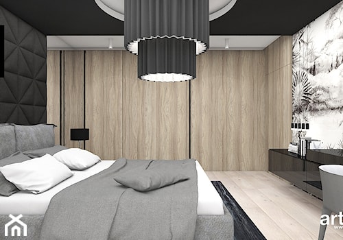 THE BRAINS OF THE OPERATION | I | Wnętrza domu - Średnia czarna szara sypialnia, styl nowoczesny - zdjęcie od ARTDESIGN architektura wnętrz