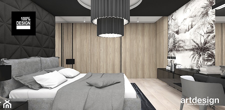 THE BRAINS OF THE OPERATION | I | Wnętrza domu - Średnia czarna szara sypialnia, styl nowoczesny - zdjęcie od ARTDESIGN architektura wnętrz