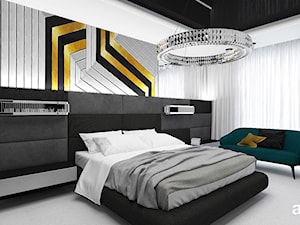WITH FLYING COLOURS | II | Wnętrza domu - Średnia biała czarna sypialnia, styl nowoczesny - zdjęcie od ARTDESIGN architektura wnętrz