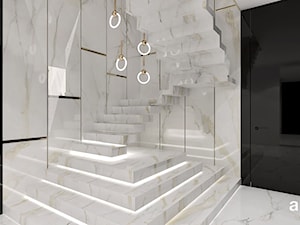 Eleganckie białe schody - zdjęcie od ARTDESIGN architektura wnętrz
