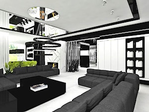 wnętrza salonu w kolorystyce czarno-białej - zdjęcie od ARTDESIGN architektura wnętrz