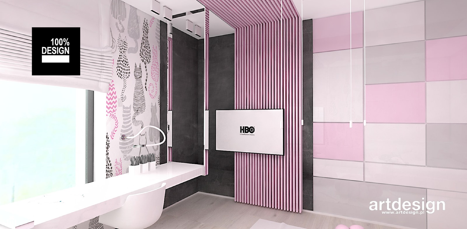 LITTLE BY LITTLE | II | Wnętrza domu - Średni biały czarny różowy pokój dziecka dla nastolatka dla chłopca dla dziewczynki, styl nowoczesny - zdjęcie od ARTDESIGN architektura wnętrz - Homebook