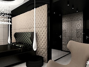 sypialnia w kolorach: beż i czerń - zdjęcie od ARTDESIGN architektura wnętrz