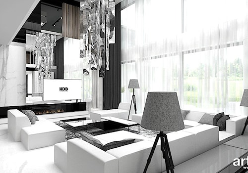 EASIER SAID THAN DONE | I | Wnętrza rezydencji - Duży biały salon, styl nowoczesny - zdjęcie od ARTDESIGN architektura wnętrz