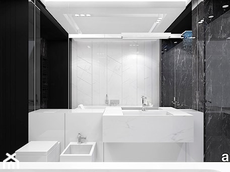 Aranżacje wnętrz - Łazienka: czarno-biała łazienka - ARTDESIGN architektura wnętrz. Przeglądaj, dodawaj i zapisuj najlepsze zdjęcia, pomysły i inspiracje designerskie. W bazie mamy już prawie milion fotografii!