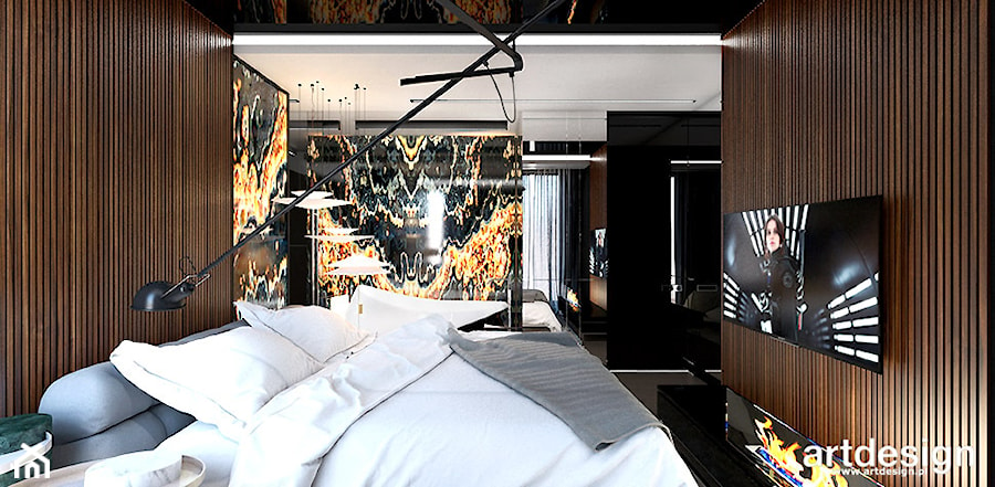 WELCOME TO THE JUNGLE | II | Wnętrza apartamentu - Sypialnia, styl nowoczesny - zdjęcie od ARTDESIGN architektura wnętrz